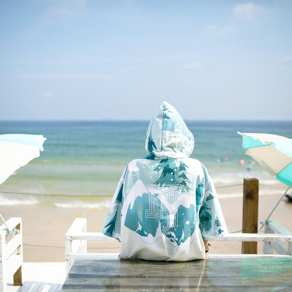 Poncho De Bain Ultra Léger Et Séchage Rapide Avec Capuche, Pour Surf Et Plage, Motif Attrape-rêves