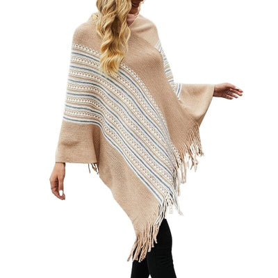 Poncho femme beige - poncho-boutique