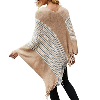 Poncho femme beige - poncho-boutique