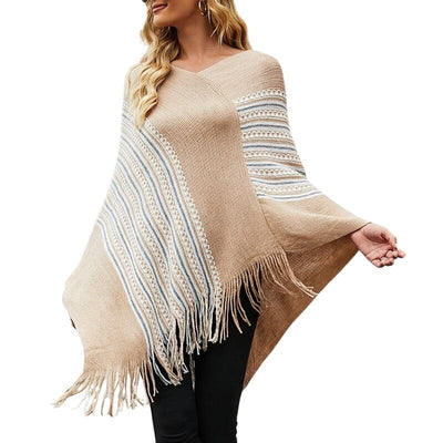 Poncho femme beige - poncho-boutique