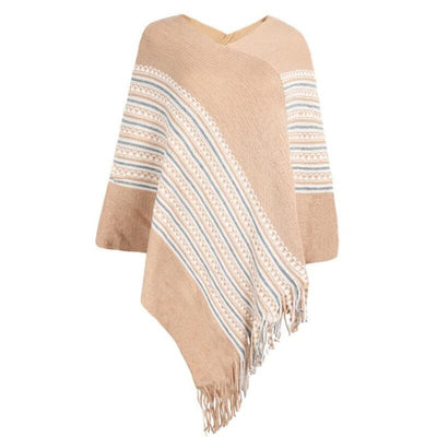 Poncho femme beige - poncho-boutique