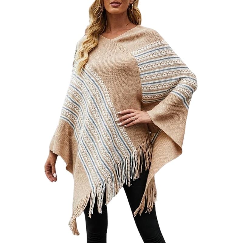 Poncho femme beige - poncho-boutique